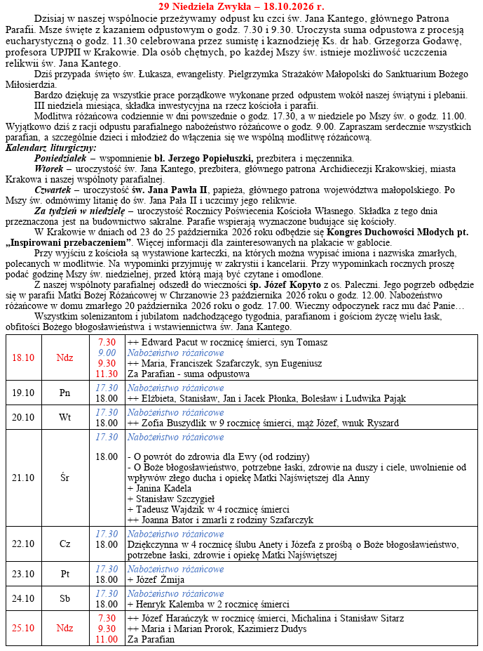 Ogłoszenia parafialne